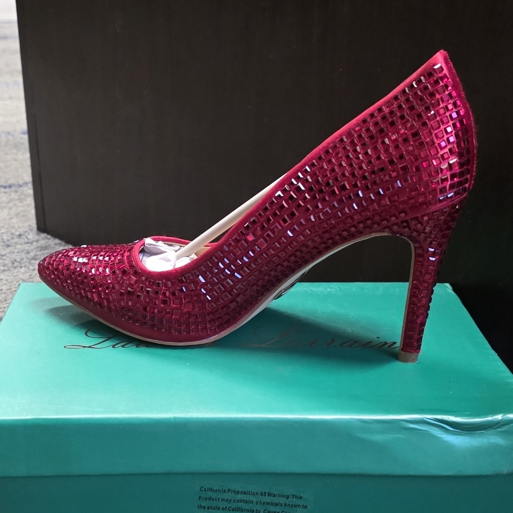 Elegant Red Sequin Pumps